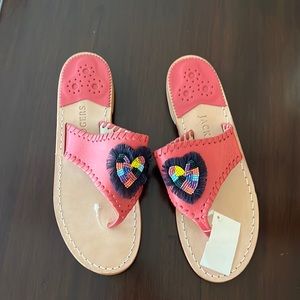 Jack rogers beaded heart sandals 8
